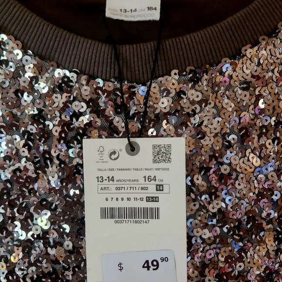 Bling, bling - Gorgeous Zara sequin cotton top Small - Picture 6 of 10